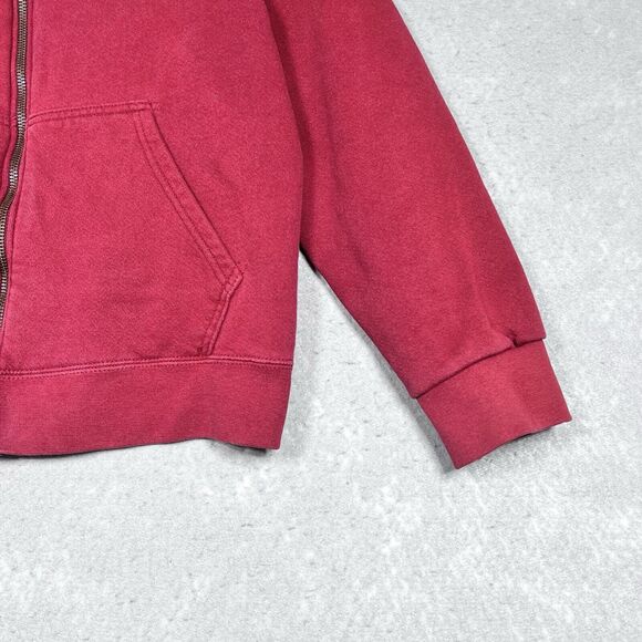 Vintage Y2K Nike Sweatshirt Womens Medium Red Swoosh Full Zip Pullover Hooded - Picture 5 of 11